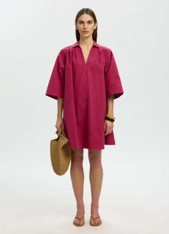 SLF Talia Oversize 3/4 Short Dress Anemmone  (16098701 ANEMMONE) - Caramel (Sint-Job-in-’t-Goor)