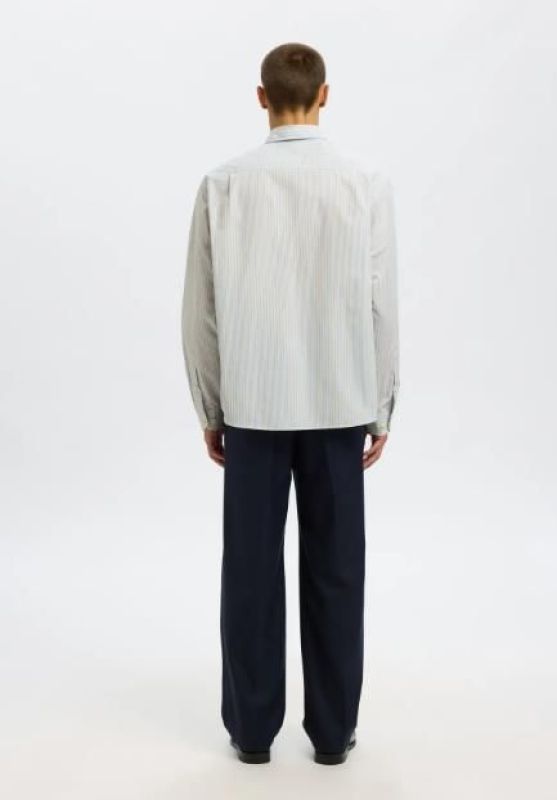 Selected Homme Ctmben Stripe LS Shirt Cashmere Blue Multi Stripes  (16099305 CASHMERE BLUE ) - Caramel (Sint-Job-in-’t-Goor)