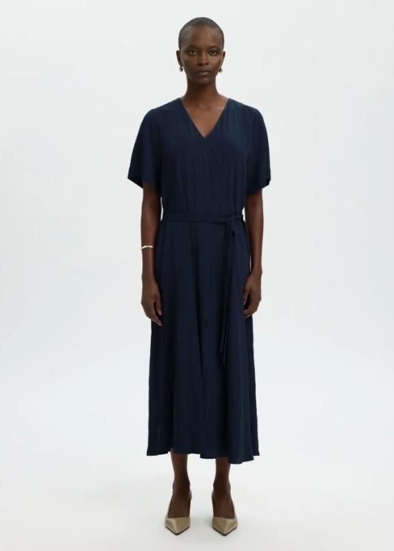 SLF Iona Regular 2/4 Ankle Dress Dark Sapphire  (16100466 DARK SAPPHIRE) - Caramel (Sint-Job-in-’t-Goor)