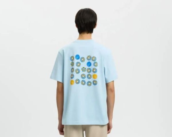 SLH Max Graphic SS O-Neck Skyway  (16100467 Skyway) - Caramel (Sint-Job-in-’t-Goor)