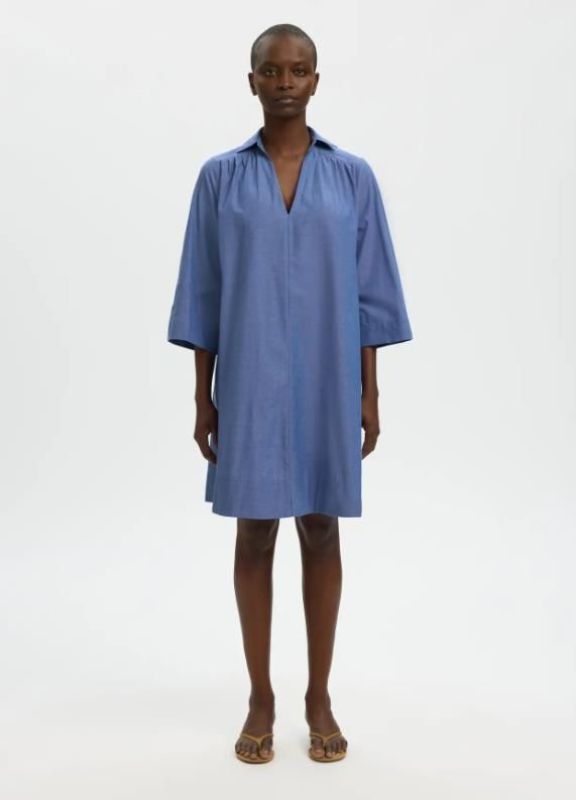 SLF Kira Talia 3/4 Oversize Dress Dark Blue  (16100622 DARK BLUE) - Caramel (Sint-Job-in-’t-Goor)