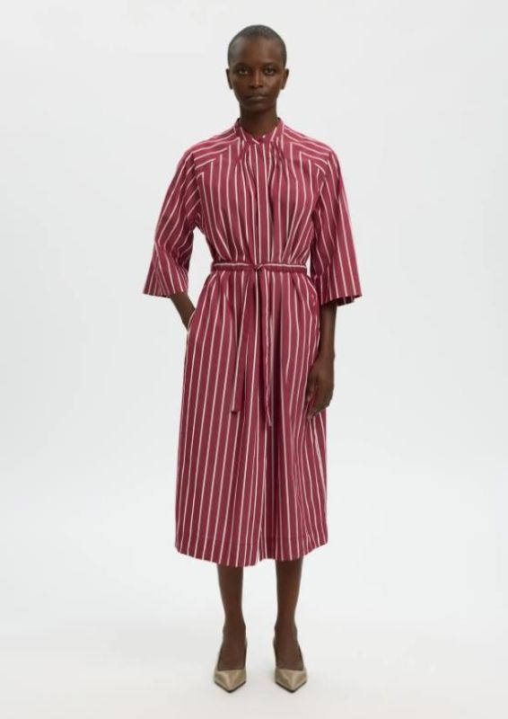 SLF Bea Oversize 3/4 Midi Dress Anemone Stripe  (16100776 ANEMONE STRIPE) - Caramel (Sint-Job-in-’t-Goor)