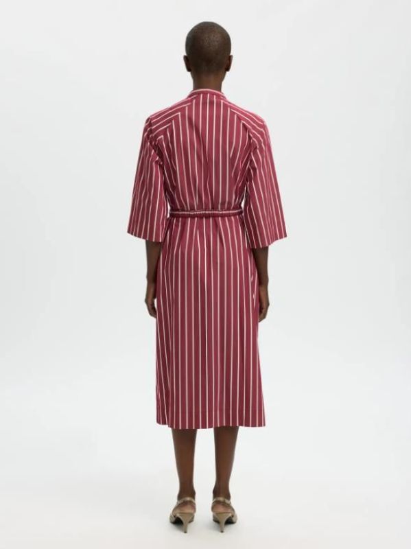 SLF Bea Oversize 3/4 Midi Dress Anemone Stripe  (16100776 ANEMONE STRIPE) - Caramel (Sint-Job-in-’t-Goor)