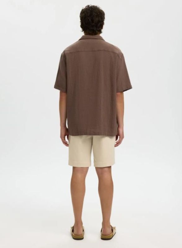 SLH Rlxcal SS Shirt Resort Chocolate Chip  (16101248 Chocolate Chip) - Caramel (Sint-Job-in-’t-Goor)