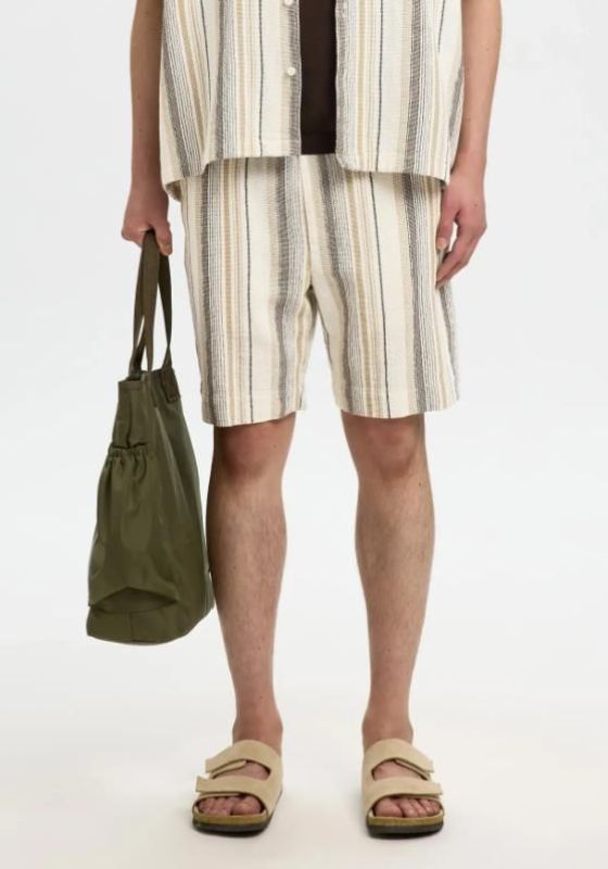 SLH Regcal Shorts Egret Brown Multi  (16101249 Egret Brown Multi) - Caramel (Sint-Job-in-’t-Goor)