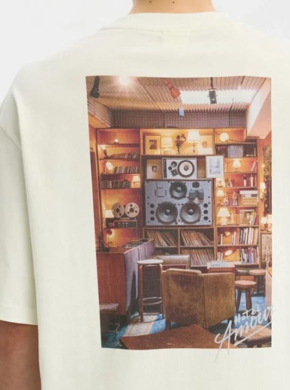 SLH Relax Aspen SS O-Neck Tee Hotel Amour Egret  (16101297 egret) - Caramel (Sint-Job-in-’t-Goor)