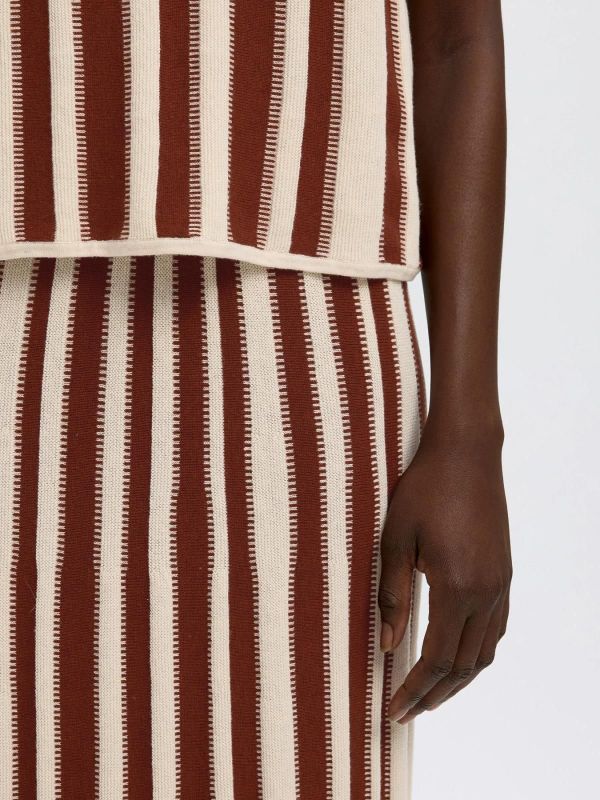 SLF Lina HW Knit Long Skirt Birch/Cherry Mah  (16101321 BIRCH) - Caramel (Sint-Job-in-’t-Goor)