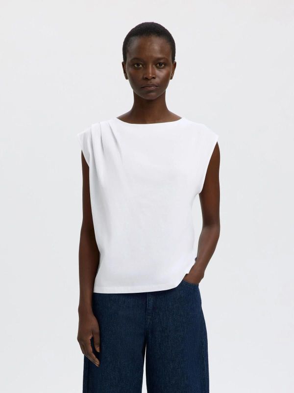 SLF Calli SL Top Bright White  (16101452 BRIGHT WHITE) - Caramel (Sint-Job-in-’t-Goor)