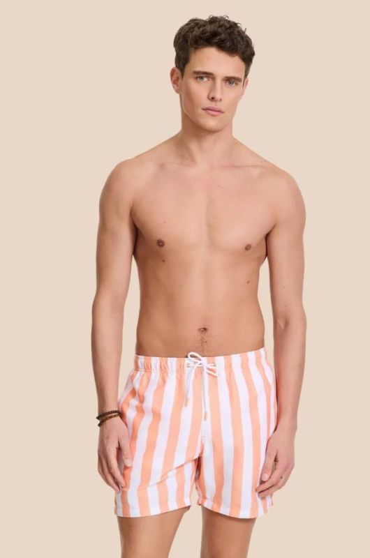 Shiwi Swimshort Broad Stripe Orange Sun Stripe  (1441100200-2841) - Caramel (Sint-Job-in-’t-Goor)