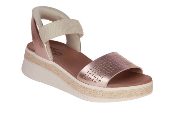 Skechers Slip-Ins Bobs Sun Ray Step Aside Rose Gold  (114415-RSGD) - Caramel (Sint-Job-in-’t-Goor)