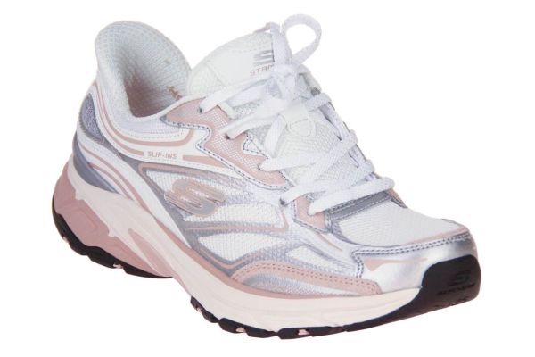 Skechers Slip-Ins Stamina Sport White/Silver/Pink  (150710-WSLP) - Caramel (Sint-Job-in-’t-Goor)