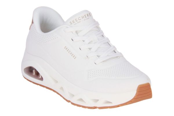 Skechers Slip-Ins Uno Glide Step-Glide On Air White  (190113-WHT) - Caramel (Sint-Job-in-’t-Goor)