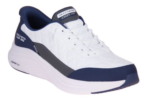 Skechers Slip-Contour Foam Cozy Fit White/Navy  (232619-WNV) - Caramel (Sint-Job-in-’t-Goor)