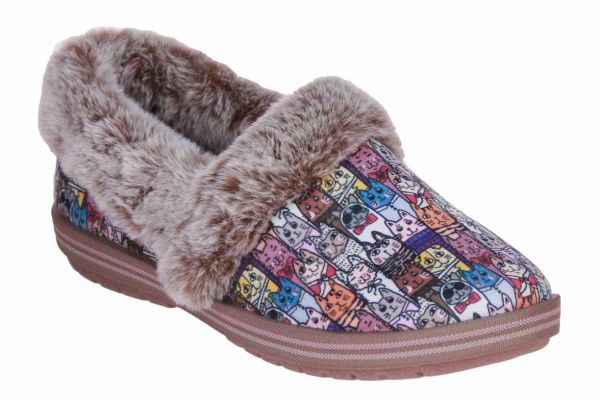 Skechers Bobs Too Cozy Chic Cat Multi Pantoffel  (33347-MLT) - Caramel (Sint-Job-in-’t-Goor)