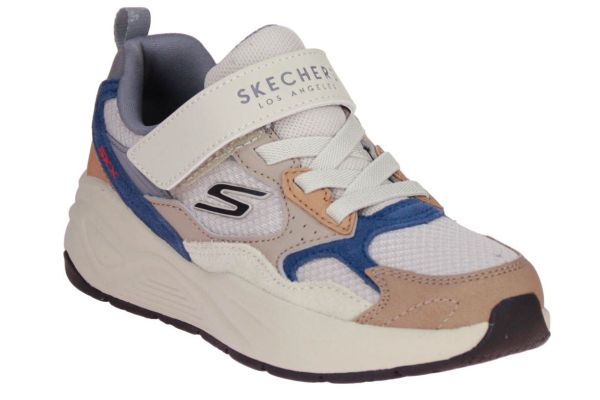 Skechers Nova Jogger Prime Ave Sneaker Beige-Blauw  (419001L-NTBL) - Caramel (Sint-Job-in-’t-Goor)