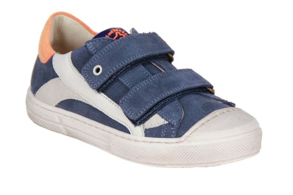 Stones and Bones Marro Velcroschoen Blauw  (4347 D.BLUE ORANGE FLUO) - Caramel (Sint-Job-in-’t-Goor)