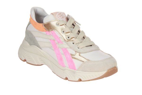 Stones and Bones Pokes Sneaker Offwhite - Coral Fluo  (5459 IVOR CORAL) - Caramel (Sint-Job-in-’t-Goor)