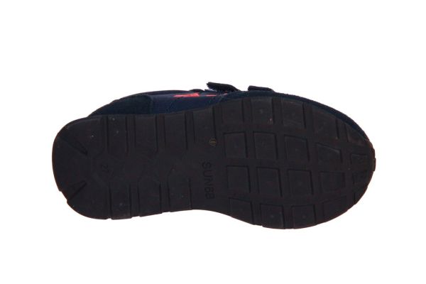 SUN68 Navy Blue Boy's Tom Fluo Nylon Sneaker - Blauw  (Z46302B-07) - Caramel (Sint-Job-in-’t-Goor)