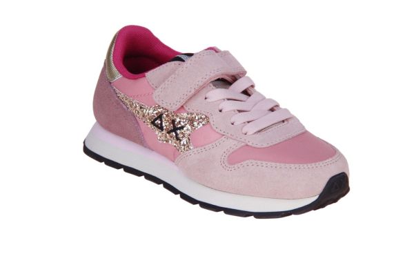 Sun68 Girl's Stargirl Glitter Logo Rosa Scuro 