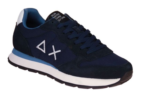 SUN68 Tom Solid Navy Blue Sneaker  (Z45101-07) - Caramel (Sint-Job-in-’t-Goor)