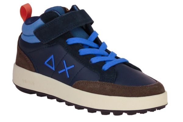 SUN68 Boy's Genius Mid Kid Navy Blue  (Z45335K-07) - Caramel (Sint-Job-in-’t-Goor)