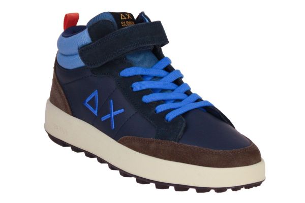 SUN68 Boy's Genius Mid Teen Sneaker Blauw  (Z45335T-07) - Caramel (Sint-Job-in-’t-Goor)