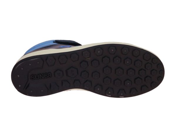 SUN68 Boy's Genius Mid Teen Sneaker Blauw  (Z45335T-07) - Caramel (Sint-Job-in-’t-Goor)