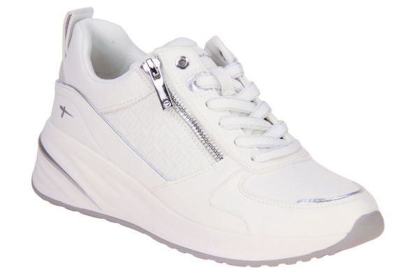 Tamaris Sneaker Wit-Zilver  (1-23754-45/1A1) - Caramel (Sint-Job-in-’t-Goor)