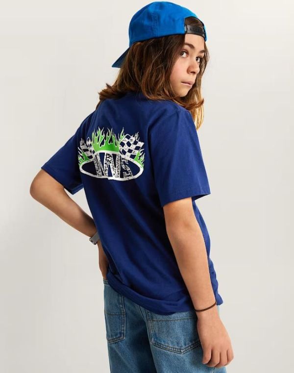 Vans Kids T-Shirt SS Racing Flames Deep Indigo  (VN000VXBF0B1) - Caramel (Sint-Job-in-’t-Goor)
