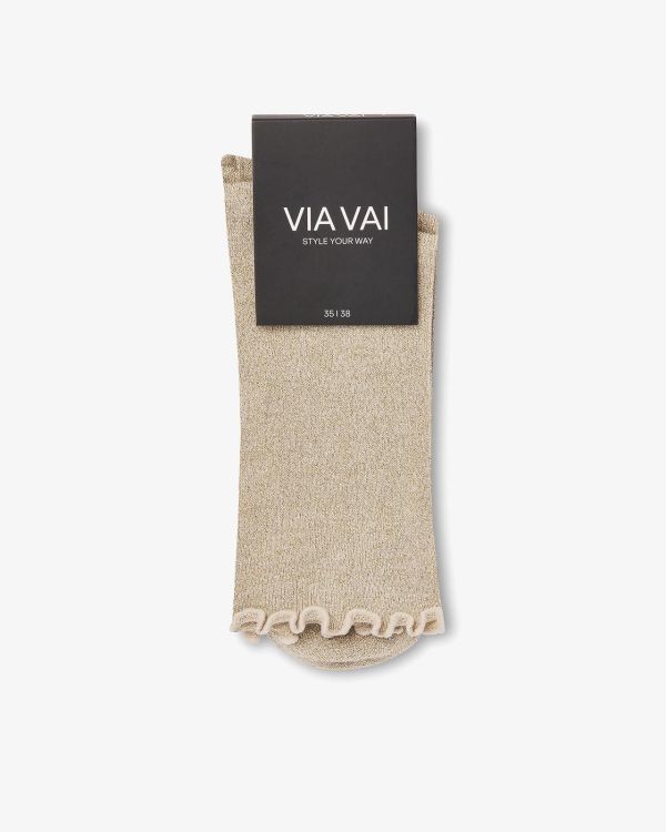 Via Vai Glittersokken Goud  (888208-01-1392) - Caramel (Sint-Job-in-’t-Goor)