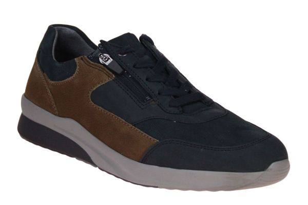 Waldläufer Fabian Sneaker Blauw-Bruin K-leest  (654001-304) - Caramel (Sint-Job-in-’t-Goor)