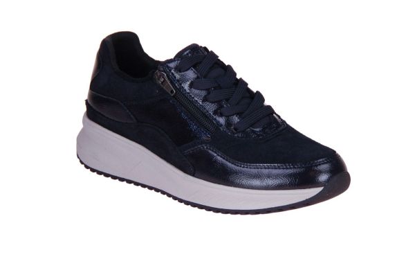 Waldläufer Macie Blauwe Sneaker H-leest  (514001-110/262) - Caramel (Sint-Job-in-’t-Goor)