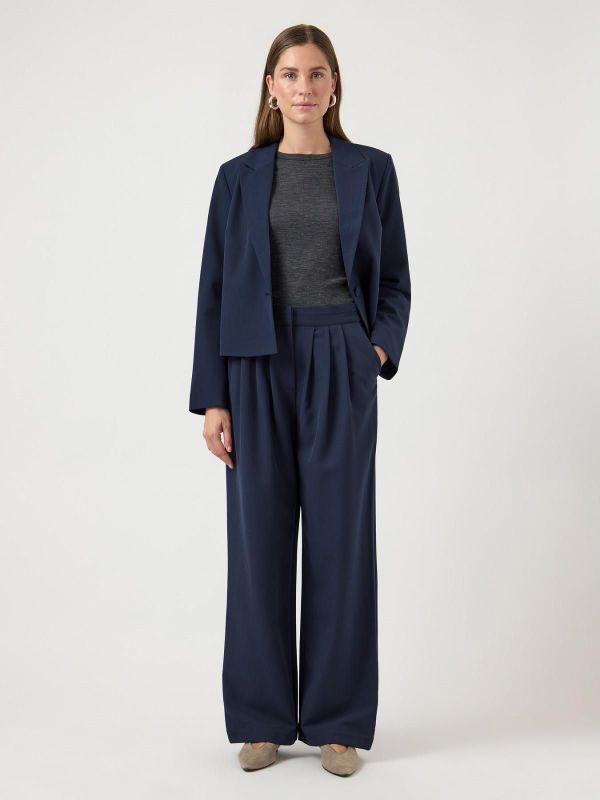 Y.A.S. Dakota HW Pant Navy Blazer  (26033932 NAVY BLAZER) - Caramel (Sint-Job-in-’t-Goor)