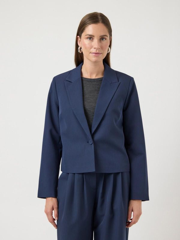 Y.A.S. Dakota LS Blazer Navy Blazer  (26039330 NAVY BLAZER) - Caramel (Sint-Job-in-’t-Goor)