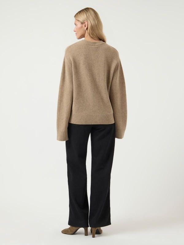 Y.A.S. Nola Wool LS Knit Cardigan Oat Milk  (26037544 OAT MILK) - Caramel (Sint-Job-in-’t-Goor)
