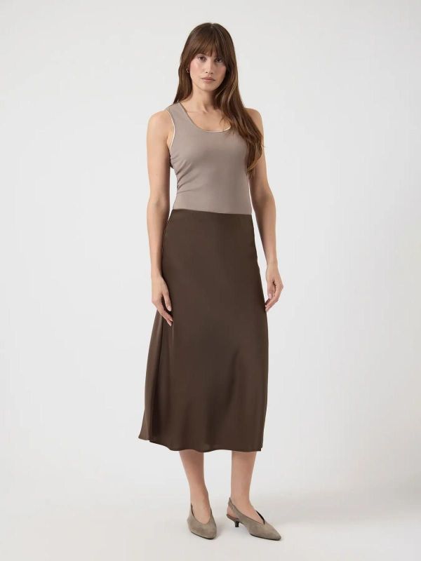 Y.A.S. Pella HW Midi Skirt Chocolate Brown  (26030737 chocolate brown) - Caramel (Sint-Job-in-’t-Goor)