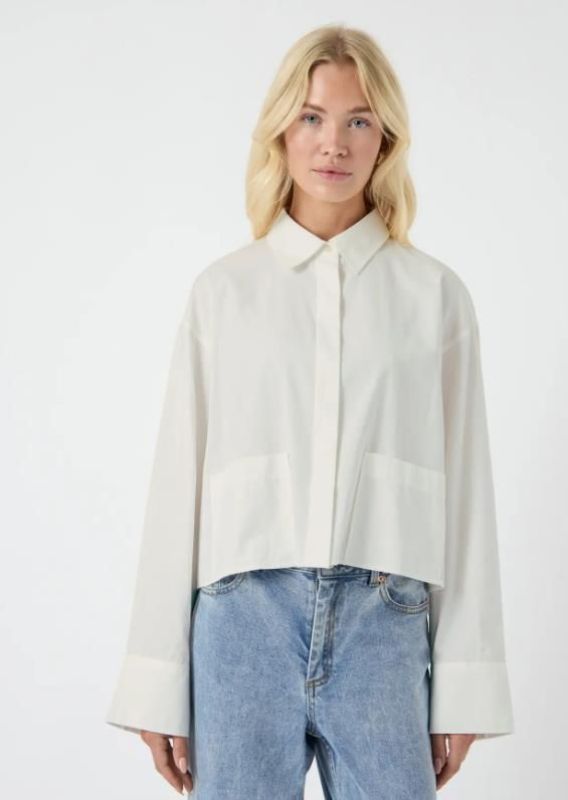 Y.A.S. Lee LS Short Shirt Star White  (26034762 starwhite) - Caramel (Sint-Job-in-’t-Goor)