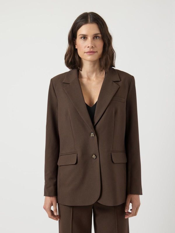 Y.A.S. Reemaj LS Blazer Chocolate Brown  (26036340) - Caramel (Sint-Job-in-’t-Goor)