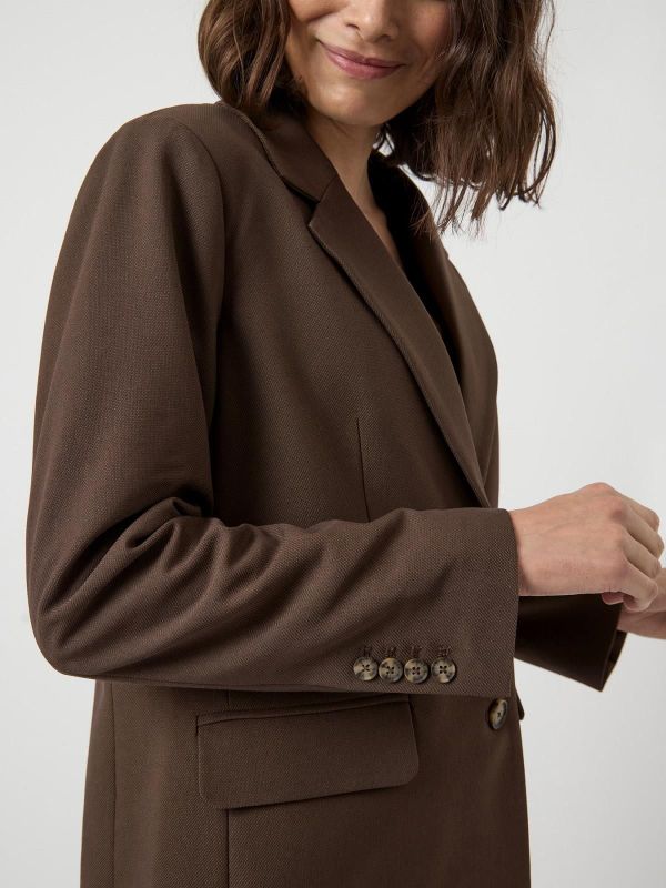 Y.A.S. Reemaj LS Blazer Chocolate Brown  (26036340) - Caramel (Sint-Job-in-’t-Goor)