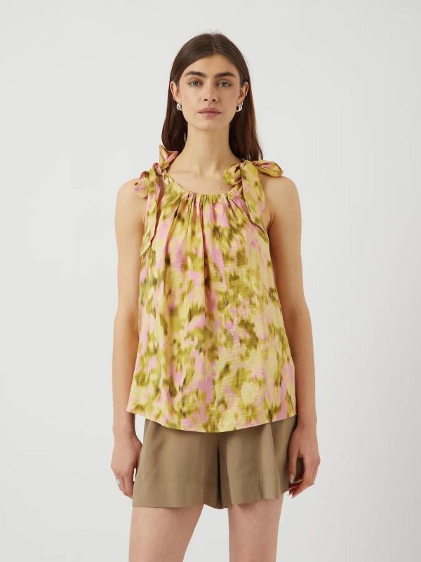 Y.A.S. Marinna SL Top French Vanilla Marinna Print  (26038348 french vanilla) - Caramel (Sint-Job-in-’t-Goor)