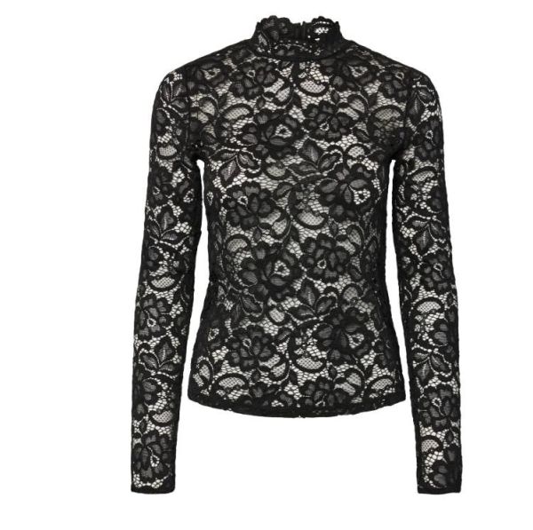 Y.A.S. Lacey LS Lace Top Black  (26039992) - Caramel (Sint-Job-in-’t-Goor)