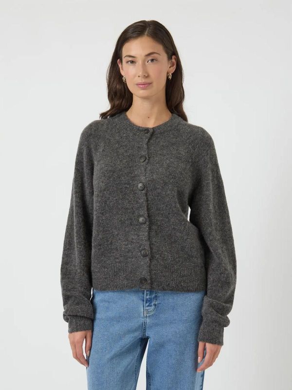 Y.A.S. Johi LS Wool Blend Cardigan Medium Grey Melange  (26040004 medium grey) - Caramel (Sint-Job-in-’t-Goor)