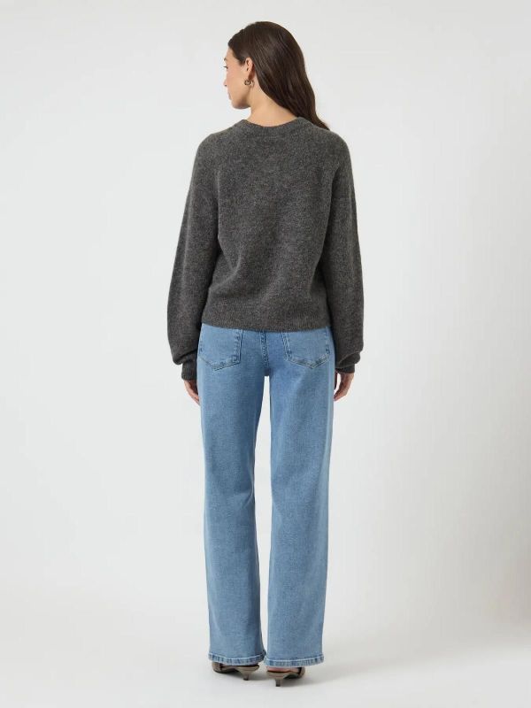 Y.A.S. Johi LS Wool Blend Cardigan Medium Grey Melange  (26040004 medium grey) - Caramel (Sint-Job-in-’t-Goor)