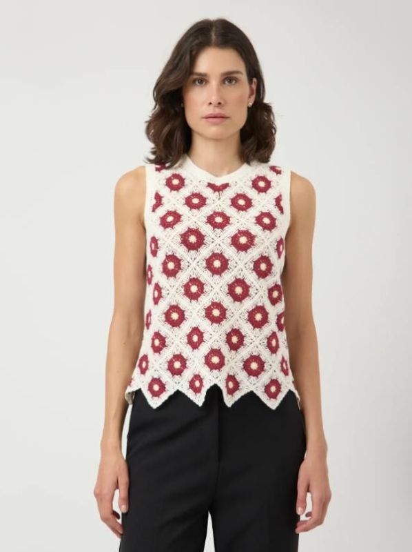 Y.A.S. Balis SL Crochet Top Fest Birch-Rhododendr  (26037617 BIRCH/ANISE) - Caramel (Sint-Job-in-’t-Goor)