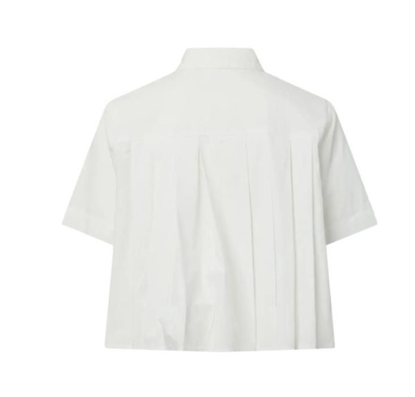 Y.A.S. Skyma SS Short Shirt Star White  (26039931 STAR WHITE) - Caramel (Sint-Job-in-’t-Goor)