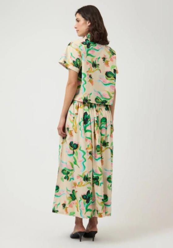 Y.A.S. Rita HW Ankle Skirt Pristine/Rita Print  (26040690 PRISTINE RITA PRINT) - Caramel (Sint-Job-in-’t-Goor)