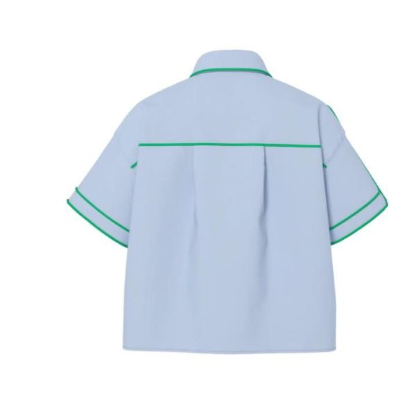 Y.A.S. Lee SS Piping Shirt Skyway/Bright Green  (26041221 skyway) - Caramel (Sint-Job-in-’t-Goor)