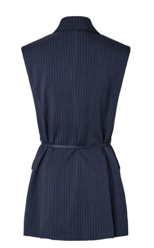 Y.A.S. Shimma Waistcoast Navy Blazer Met Stripe  (26039042 NAVY BLAZER) - Caramel (Sint-Job-in-’t-Goor)