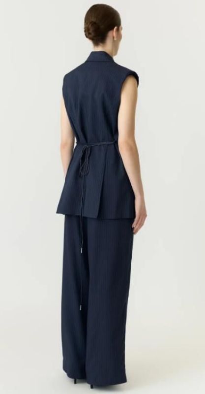 Y.A.S. Shimma HMW Pants Navy Blazer Met Stripe  (26039043 NAVY BLAZER) - Caramel (Sint-Job-in-’t-Goor)