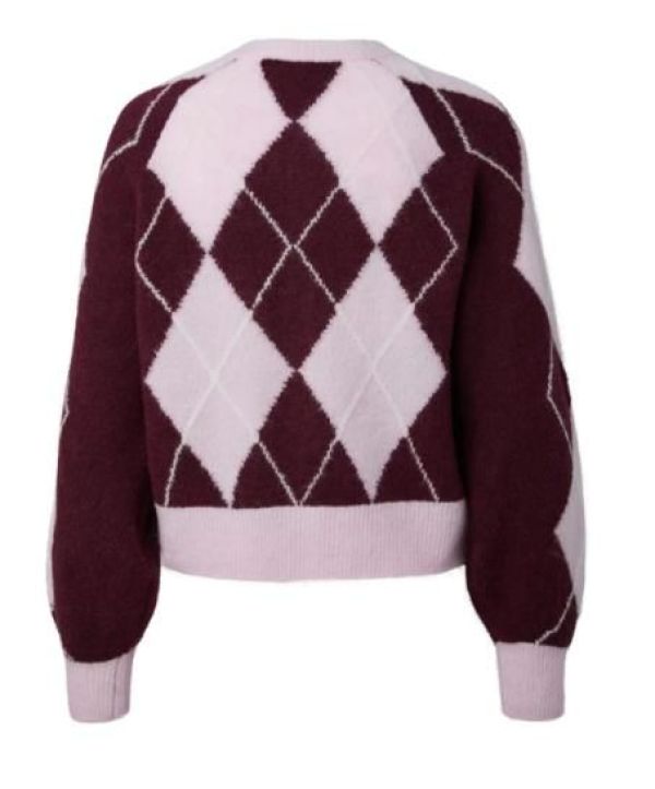 YAS Johi LS Wool Blend - Pale Lilac/ Bordeaux  (26040004 PALE LILAC FIG ) - Caramel (Sint-Job-in-’t-Goor)